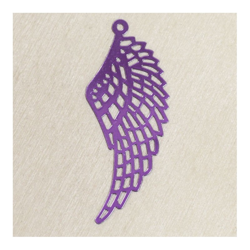 Pendentif Laser Cut - Aile d'ange - 49x20mm - Violet clair