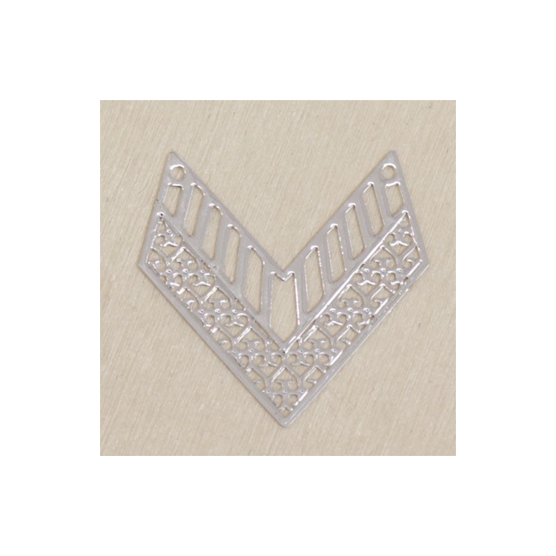 Pendentif Laser Cut - Chevron - 31x31mm - Argenté