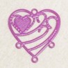 Pendentif Laser Cut - Coeur - 25x24mm - Violet