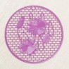 Pendentif Laser Cut - Rond fleur - 46mm - Violet