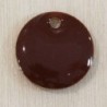 Sequin Emaillé en résine époxy rond 10mm - Marron chocolat