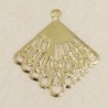 Pendentif fin - Eventail pointu - 28x26mm - Doré