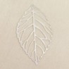 Pendentif fin - Feuille - 55x31mm - Argenté