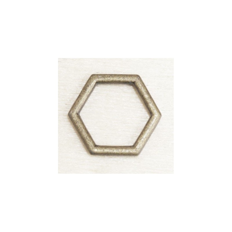 Connecteur forme évidée - Hexagone - 10x11mm - Bronze