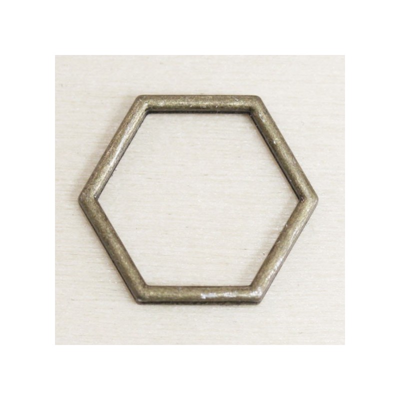 Connecteur forme évidée - Hexagone - 17x15mm - Bronze