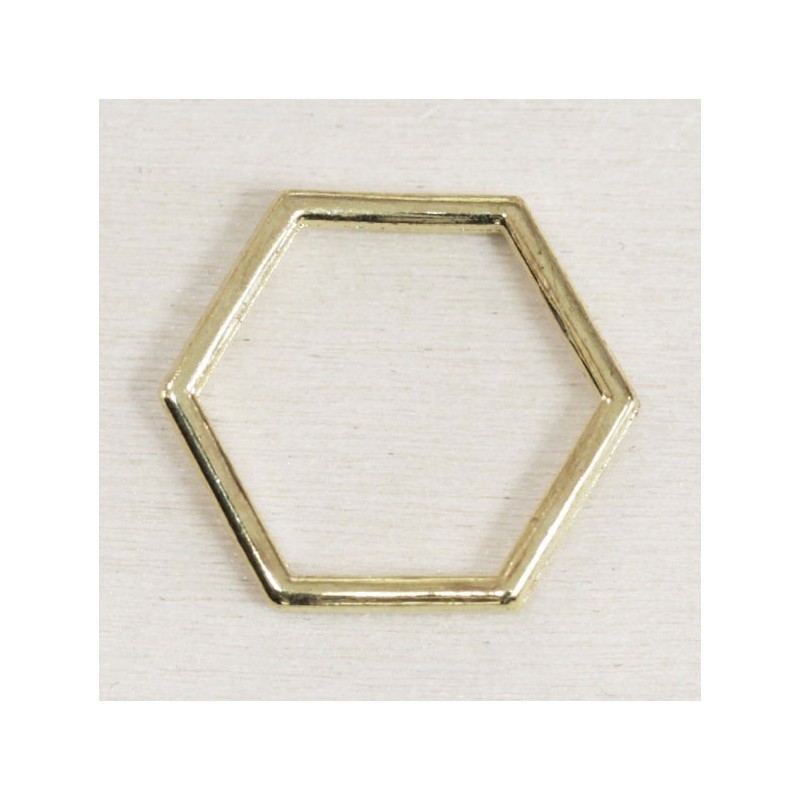 Connecteur forme évidée - Hexagone - 17x15mm - Doré