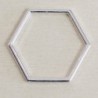 Connecteur forme évidée - Hexagone - 24x20mm - Argenté