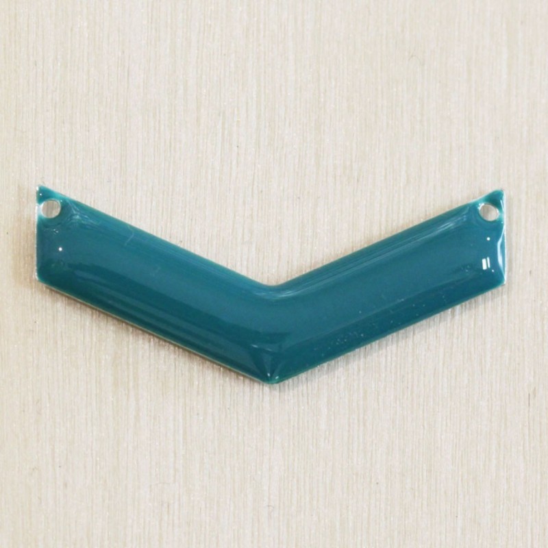 Sequin Emaillé en résine époxy chevron 30x13mm - Bleu turquoise