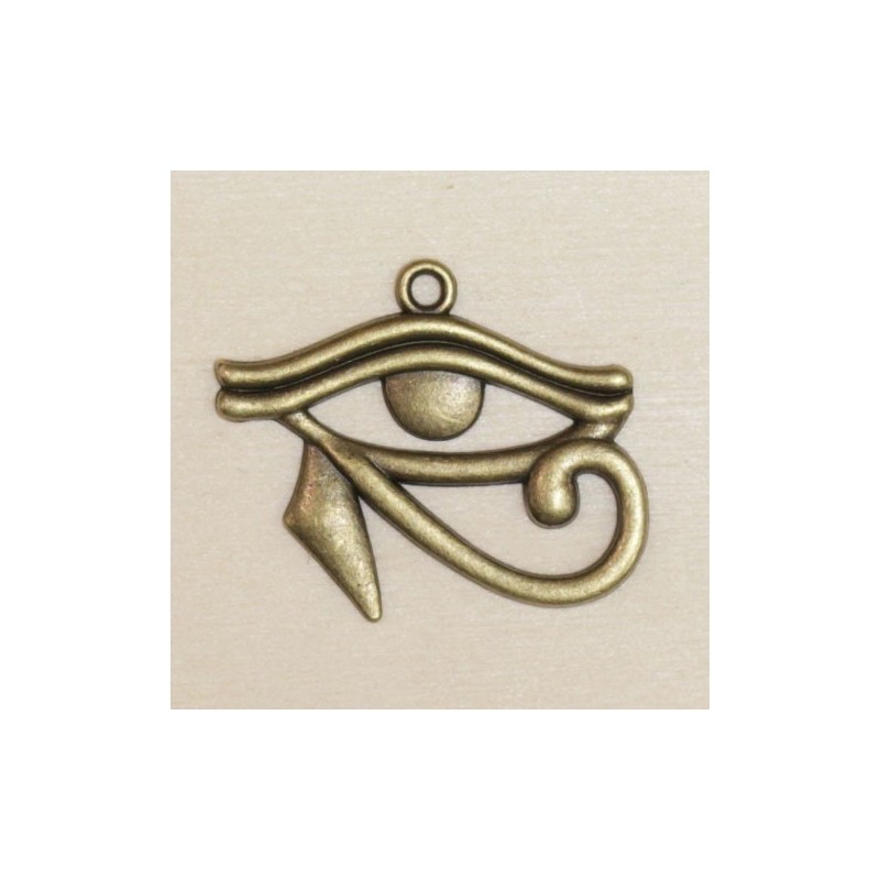 Breloque - Egypte - Oeil d'Horus - 26x30mm - Bronze