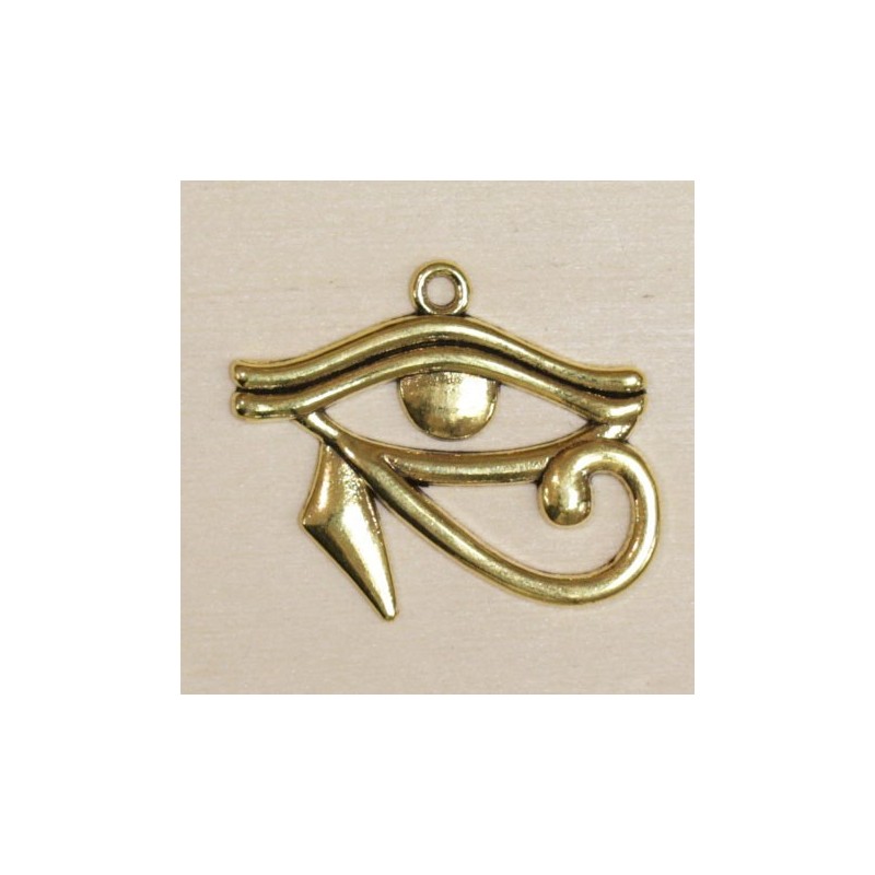 Breloque - Egypte - Oeil d'Horus - 26x30mm - Doré