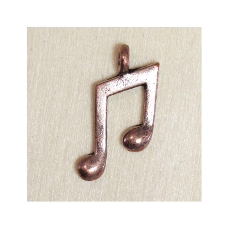 Breloque - Musique - Double note - 19x14mm - Cuivré