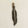 Breloque - Plume - 19x4mm - Bronze