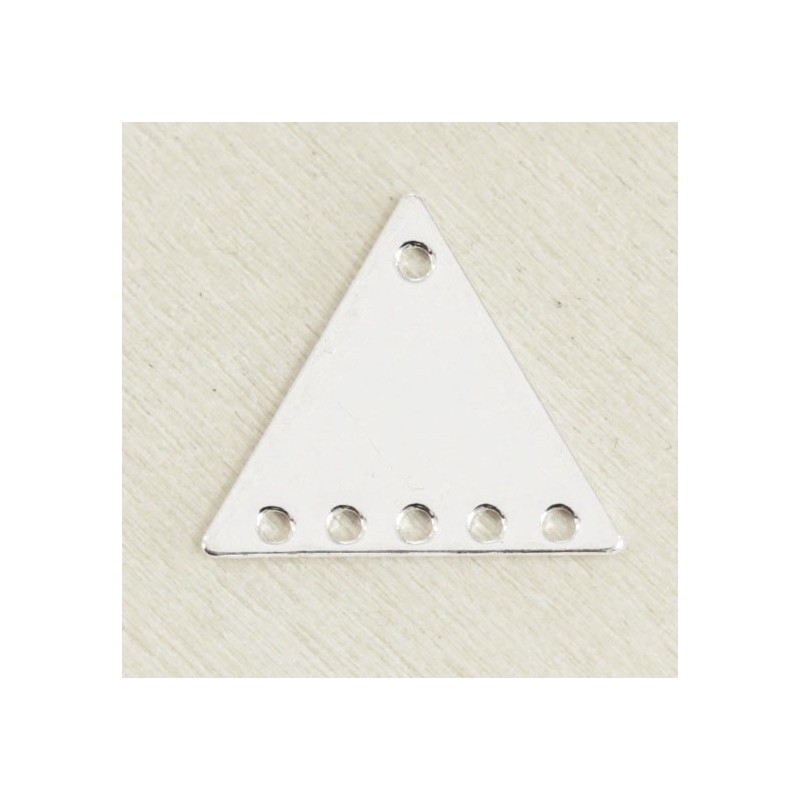 Intercalaire métal - Triangle - 5 trous - 15x13mm - Argenté