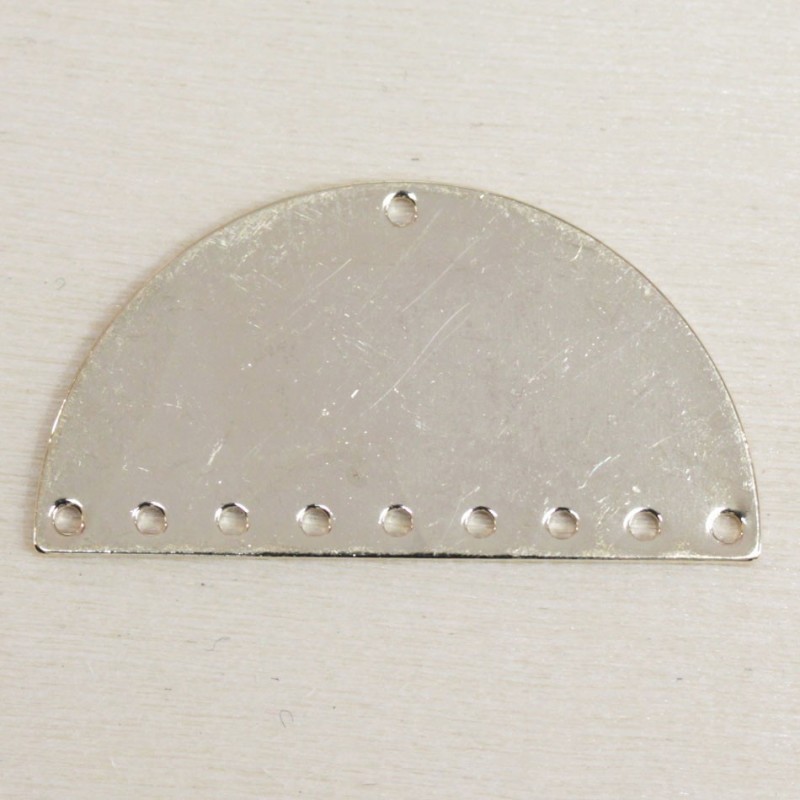 Intercalaire métal - Demi-lune - 9 trous - 30x15mm - Doré