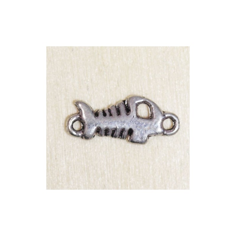 Connecteur - Poisson avec arrêtes - 15x7mm - Argenté foncé