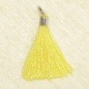 Mini Pompon de fil de coton - 15mm - Attache Argentée - Jaune