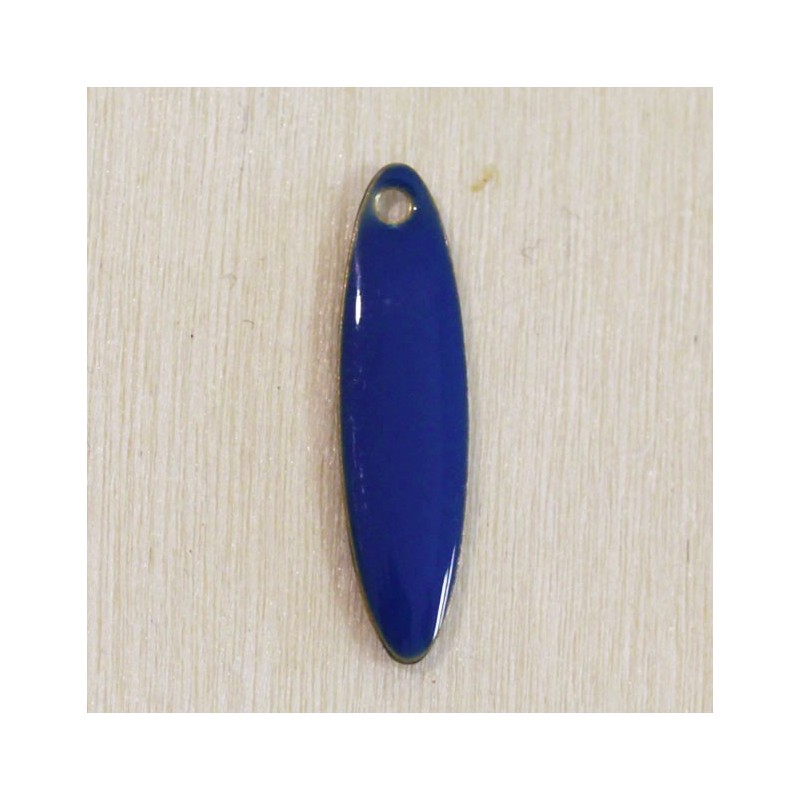 Sequin Emaillé en résine époxy navette 20x5mm - Bleu