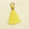 Mini Pompon de fil de coton - 15mm - Attache Dorée - Jaune