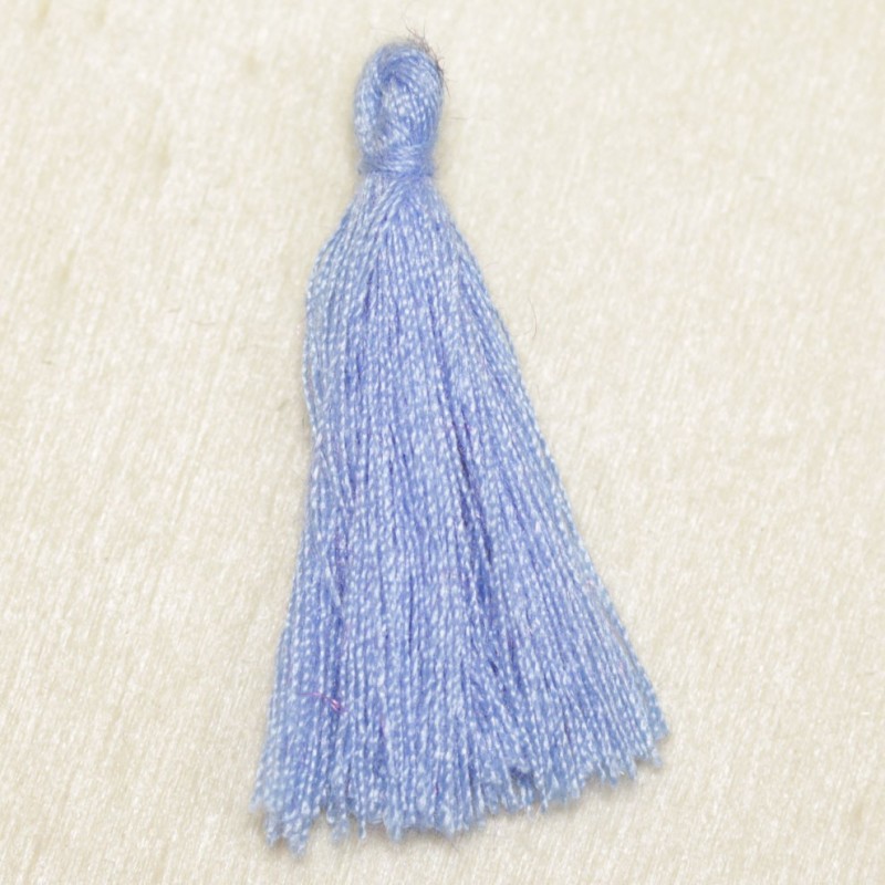 Pompon de fil de coton - 30 à 40 mm - Bleu Acier