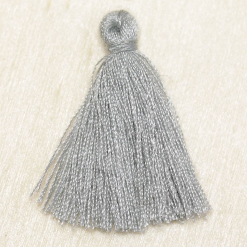 Pompon de fil de coton - 30 à 40 mm - Gris Clair