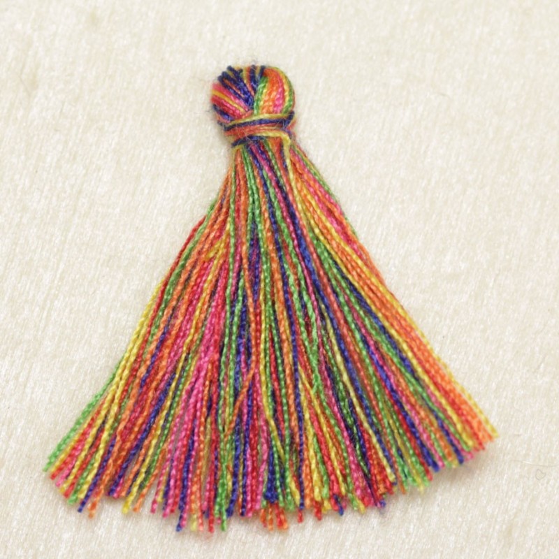 Pompon de fil de coton - 30 à 40 mm - Multicolore