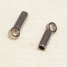 Embouts à coller - Acier Inoxydable - 1,5mm - Argenté foncé - La paire