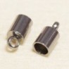 Embouts à coller - Acier Inoxydable - 3mm - Argenté foncé - La paire