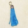 Pompon de fil de coton avec calotte en métal - 30 à 40 mm - Bleu Turquoise