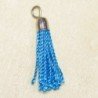 Pompon de fil de coton avec calotte en métal - 30 à 40 mm - Bleu Turquoise