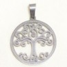 Pendentif - Acier inoxydable - Arbre de vie - 27,5mm - Argenté foncé