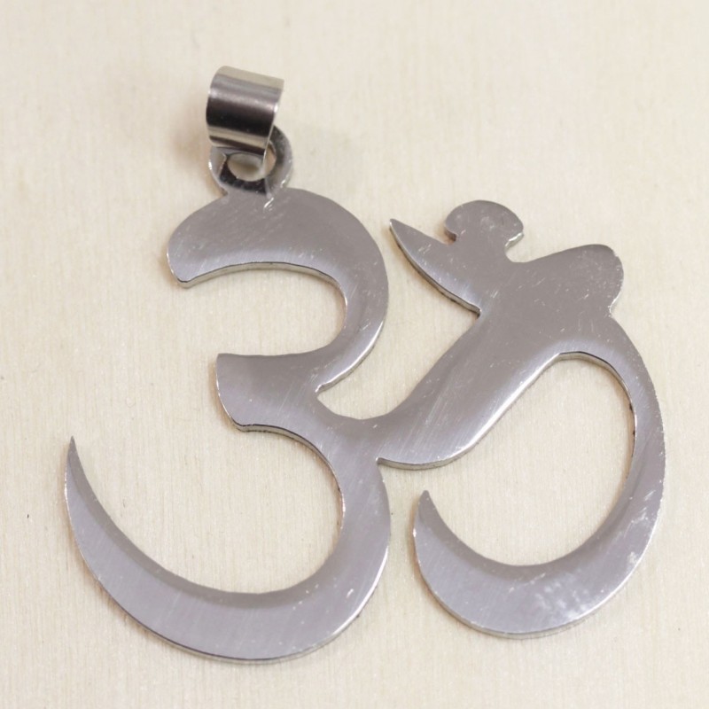 Pendentif - Acier inoxydable - Symbole Ohm - 37x33mm - Argenté foncé