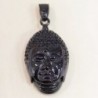 Pendentif - Acier inoxydable - Tête de Buddha - 47x36,5mm - Noir