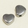 Perle - Acier Inoxydable - C?ur - 12x11mm - Argenté foncé