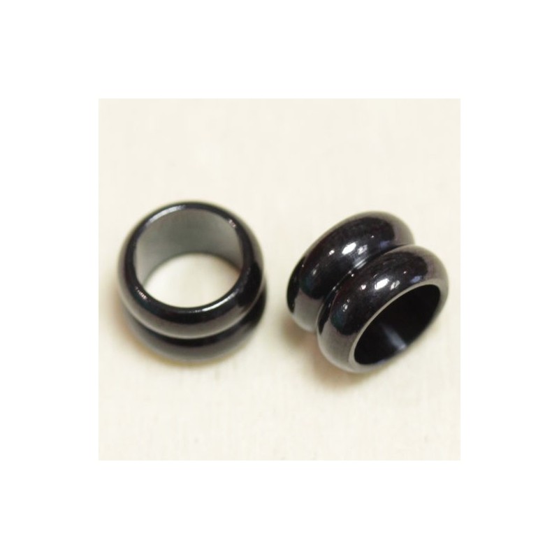 Perle - Acier Inoxydable - Cylindre - 9x6mm - Noir