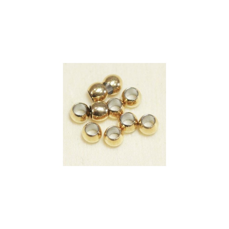 Perles - Acier Inoxydable - Rondes - 3x2mm - Doré