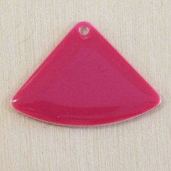 Sequin Emaillé en résine époxy triangle arrondi 18x25mm - Rose fuschia