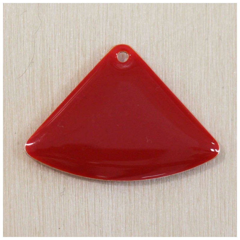 Sequin Emaillé en résine époxy triangle arrondi 18x25mm - Rouge