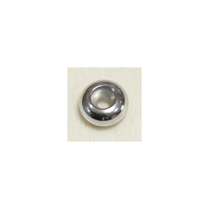 Perle - Acier Inoxydable - Rondelle avec caoutchouc - 8x4mm - Argenté foncé