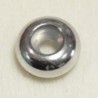 Perle - Acier Inoxydable - Rondelle avec caoutchouc - 8x4mm - Argenté foncé