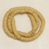 Perles Heishi 6mm de diamètre en pâte polymère - Au fil - Marron Cannelle