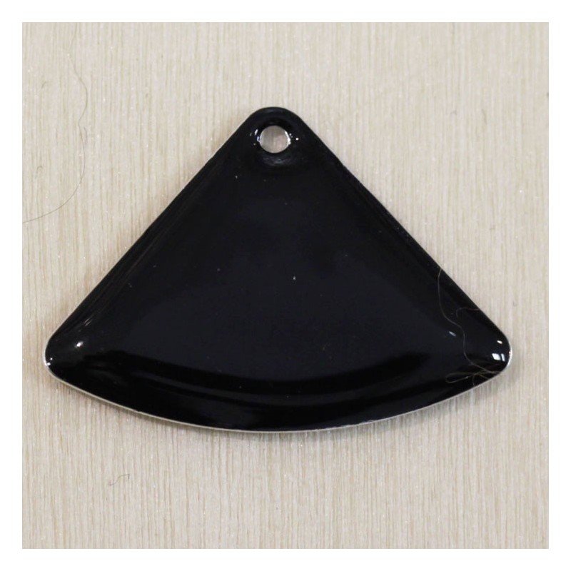 Sequin Emaillé en résine époxy triangle arrondi 18x25mm - Noir