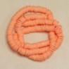 Perles Heishi 6mm de diamètre en pâte polymère - Au fil - Orange Pastel