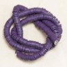 Perles Heishi 6mm de diamètre en pâte polymère - Au fil - Violet Foncé
