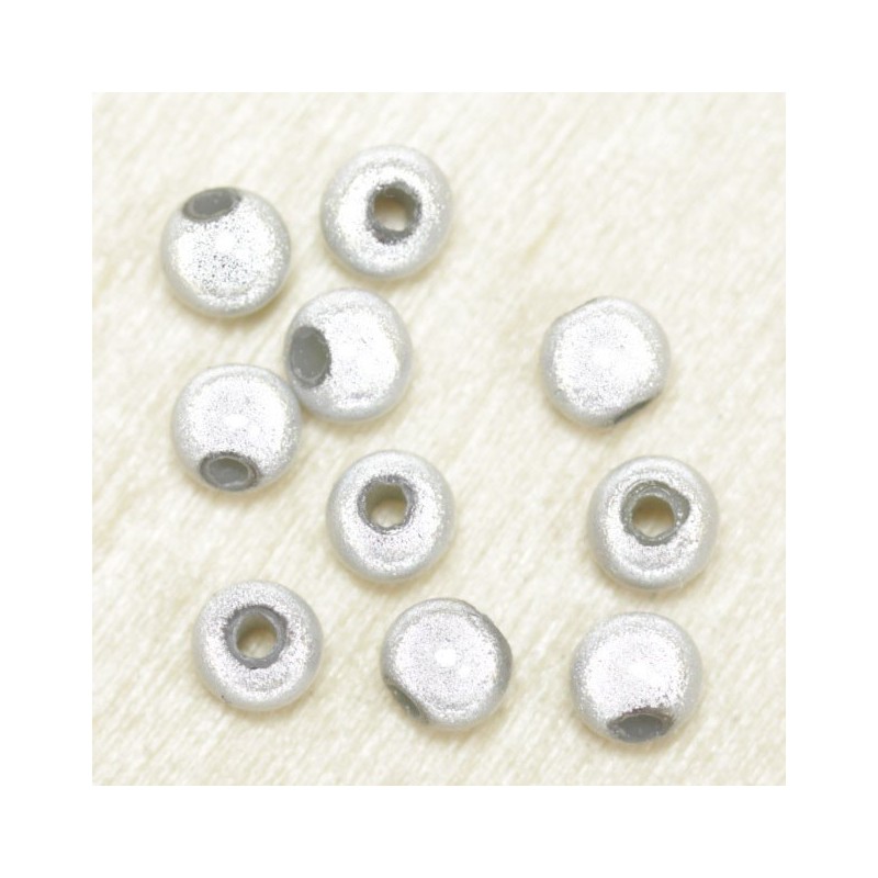 Perles Magiques Rondes 4mm - Lot de 10 Perles - Blanc