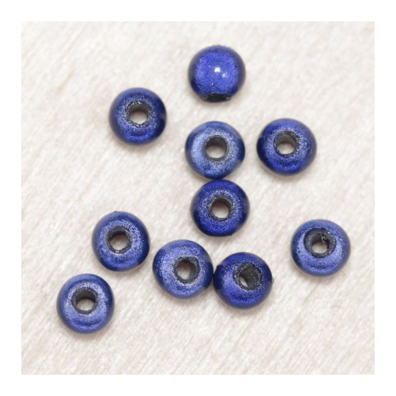 Perles Magiques Rondes 4mm - Lot de 10 Perles - Bleu Marine