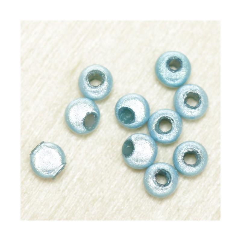 Perles Magiques Rondes 4mm - Lot de 10 Perles - Bleu Turquoise