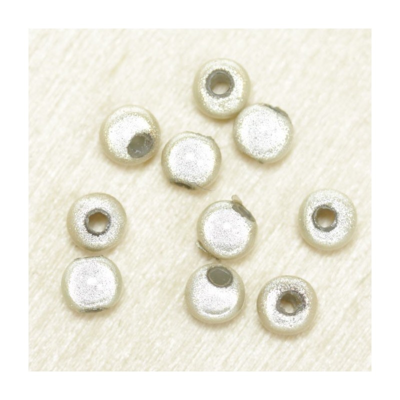 Perles Magiques Rondes 4mm - Lot de 10 Perles - Ivoire
