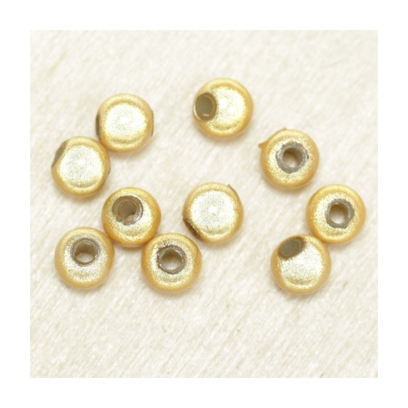 Perles Magiques Rondes 4mm - Lot de 10 Perles - Jaune Doré