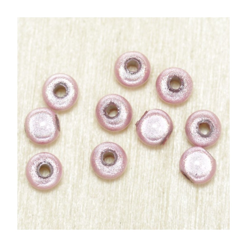 Perles Magiques Rondes 4mm - Lot de 10 Perles - Rose Clair