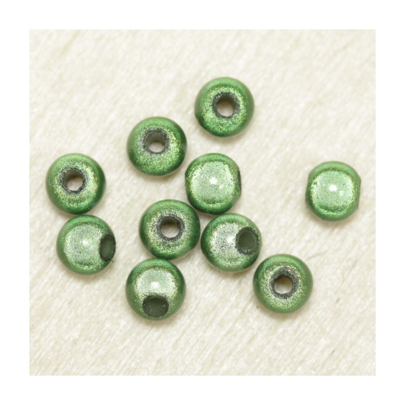 Perles Magiques Rondes 4mm - Lot de 10 Perles - Vert